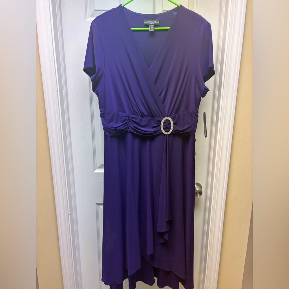 R&M Richards Purple Asymmetrical Cocktail/Evening Dress | Size 20W | NWT - Picture 7 of 8